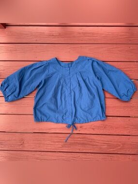 Women's Blue Button-Front Blouse